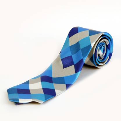 BLACKSMITH Water Blue Checks Design Checkered Men Tie