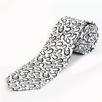 BLACKSMITH Black Horseshoe Design Graphic Print Men Tie