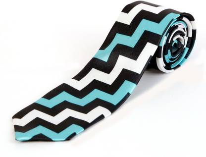 BLACKSMITH Blue Chevron Design Geometric Print Men Tie