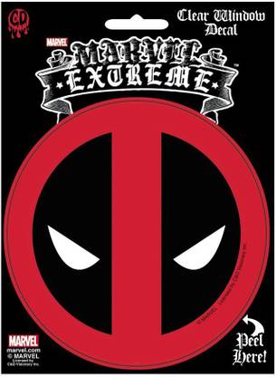 Licenses Products Marvel Extreme Deadpool Icon Peel Away Clear Sticker