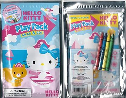 Hello Kitty Sanrio Play Pack Grab & Go Pirate Coloring Set with Stickers
