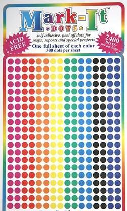 Innovative Ideas Map Dot Stickers 1/8 Diameter