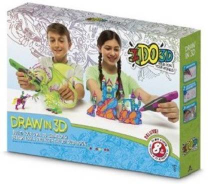 IDO 3d Drawing Activity Set With 8 Pens - Assorted Colours