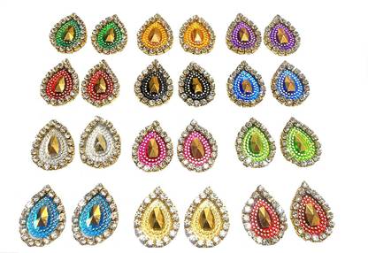 AM Colourful Pastable stone Patches for Decorating Jewellery/crafts-pack of 12 different colors, 4 pcs each color( 48 pcs)