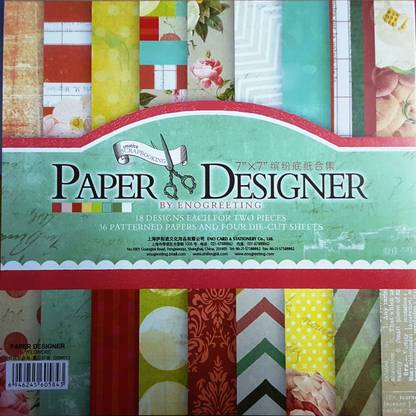 CraftDev Set Of 40 7"x7" Inch Beautiful Pattern Design Printed Papers for Art n Craft, Decorative Card Making Scrapbooking Paper Pack (36 Patterned Sheets + 4 Die Cut Sheets) (FLOWER)