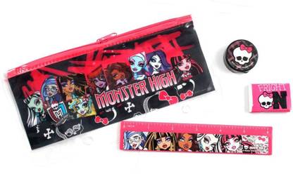 MATTEL Monster High Stationery Set Ruler Eraser Pencil Pouch Pencil Sharpener