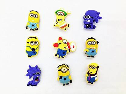 CMBKIDSTOYS 9 Different Despicable Me Minion Shoe Charms for Jibbitz Croc Shoes & Wristband Bracelet