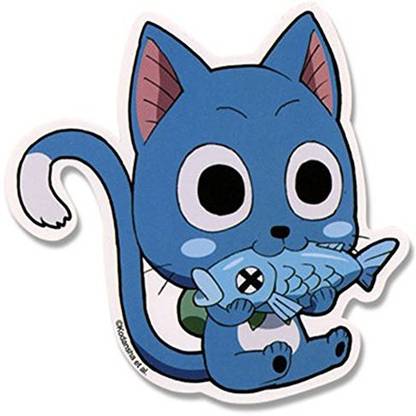Fairy Tail Happy Eating Fish Sticker
