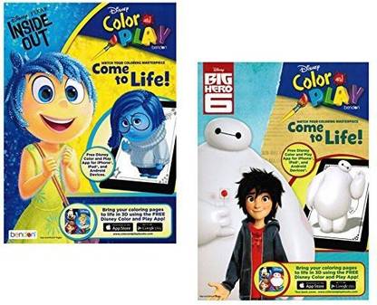 DISNEY Color And Play Big Hero 6 And Inside Out Coloring Book Set