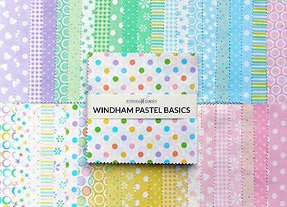 Windham Fabrics Pastel Basics Precut 5-Inch Charm Pack Cotton Fabric Quilting Squares Assortment Baum Cp5Pb-80