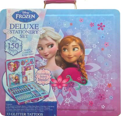 Disney Frozen Elsa and Anna Deluxe Art Set Sketch, Color ,Cut and Decorate Children's Art Gift Set