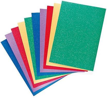 Atanands Self-Adhesive Glitter Paper Sheets pack of 10