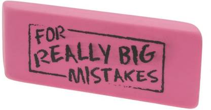 Jumbo Erasers Dozen Jumbo "For Real Big Mistakes" Erasers