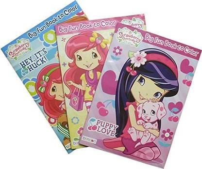Strawberry Shortcake 3 Coloring Books, 48 Crayons, Bundle