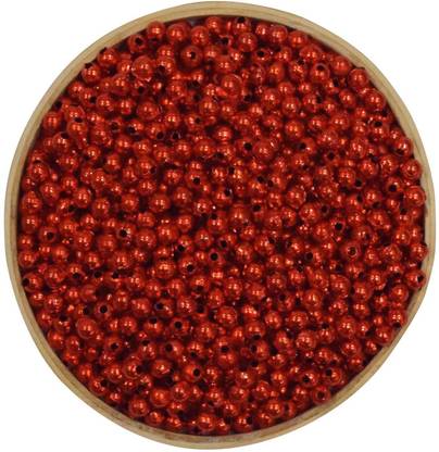 ASIAN HOBBY CRAFTS (4JPT) Red Shining Plastic Beads " Size 6mm, 50g (Set 7)