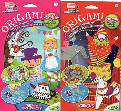 Lpf Puzzle Origami Paper Folding Kit Youtube Ready Video Instructions, 2 Kits Alice's Tea Party and Circus