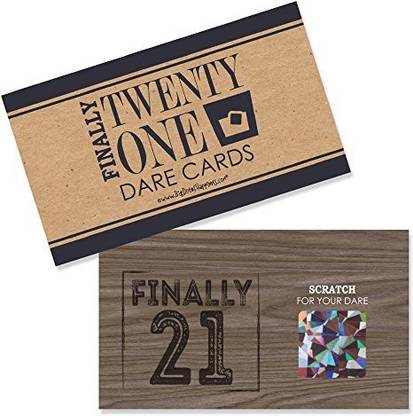 Big Dot Of Happiness Finally 21 - 21st Birthday - Party Game Scratch Off Dare Cards - 22 Count