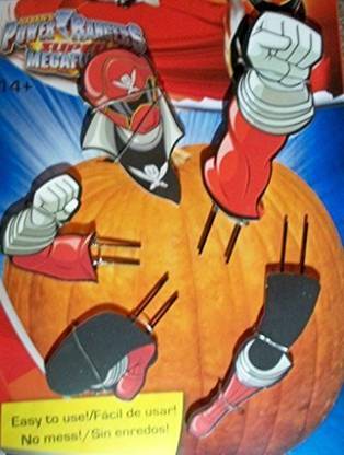 PTI Group Super Megaforce Red Power Ranger 5 Piece Wooden Halloween Pumpkin Push In Set