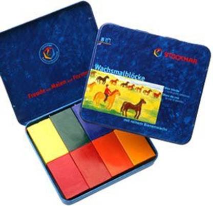 Stockmar Stockmar Beeswax Block Crayons,8 Assorted Waldorf Colors in Tin