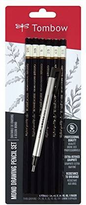 Tombow Mono Drawing Pencil, Combo Pack with Zero Eraser, Graphite 6 Pack