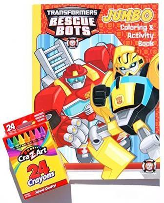 Bendon Publishing International Transformers Rescue Bots Jumbo Coloring and Activity Book with Crayons