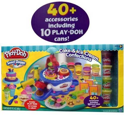 PLAY-DOH Sweet Shoppe Cake & Ice Cream Confections 40+ Accessoried + 10 Cans