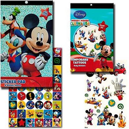 DISNEY Mickey Mouse Stickers & Tattoos Party Favor Pack (200 Stickers & 50 Temporary Tattoos)