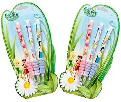 DISNEY Tinkerbell Mechanical Pencils 6 Pack 3 Different Design