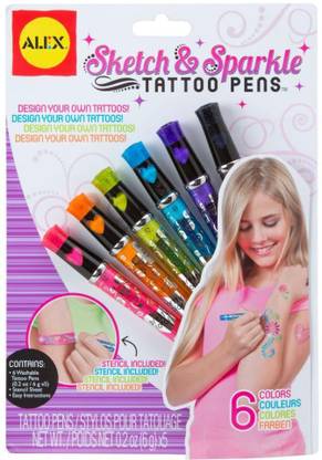 Alex Toys Spa Sketch and Sparkle Tattoo Pens - Spa Sketch and Sparkle ...