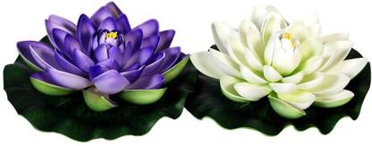 Orchard White, Purple Lotus Artificial Flower