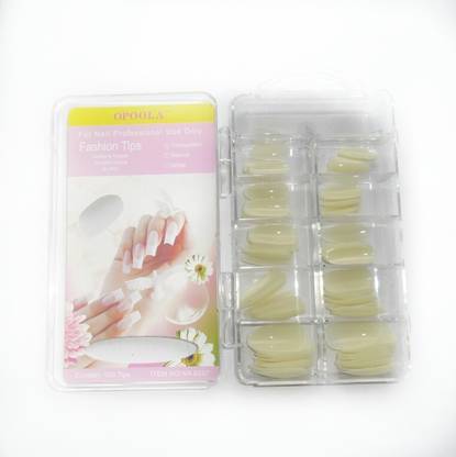 opoola 100 pcs tip nails professional 10 each of size white