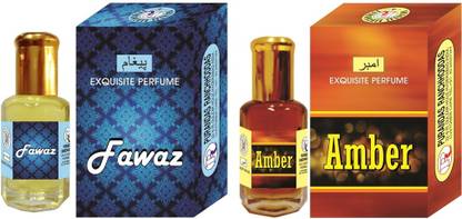 Purandas Ranchhoddas PRS Amber & Fawaz Attar 6ml Each Herbal Attar