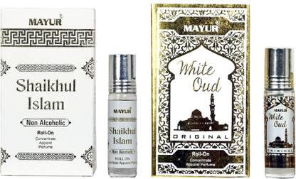 MAYUR White oud 8ml+Shaikhul Islam 8ml combo Floral Attar