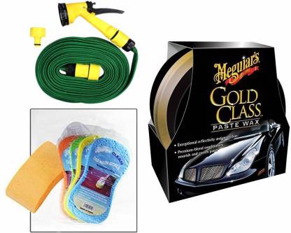 Meguiars 1 Meguiars Gold Class Paste Wax Polish- 449gm, 1 Magic Sponge, 1 Spray Gun, 1 Spray Gun Combo