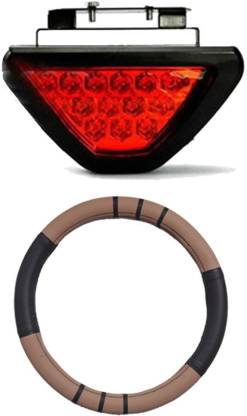 Allure Auto 1 Ring Type Car Steering Cover, Red 12 LED Brake Light with Flasher For Tata Bolt Combo
