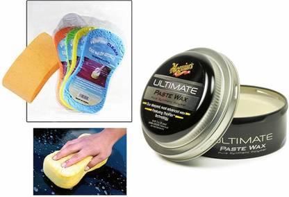 Meguiars 1 Meguiars Ultimate Paste Wax Polish 450gm, 1 Magic Sponge Combo