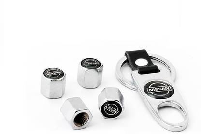 Speedwav 1 Speedwav Nissan Keychain, 1 Tyres Valve Caps Set Of 4 CHROME-Nissan Sunny Combo