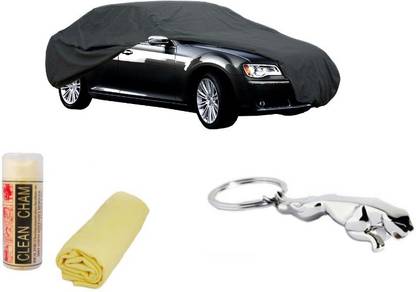 AutoStark Premium Dark Grey Car Body Cover For Ford Fusion With Chamois Cloth And Jaquar Key Chain Combo