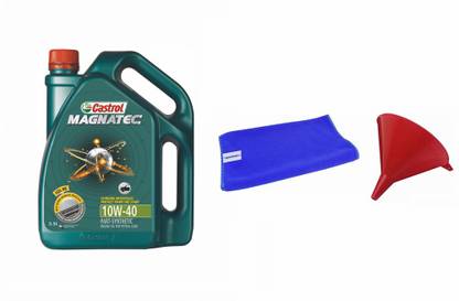 Castrol 1 Engine Oil, 1 Cloth, 1 Funnel Combo