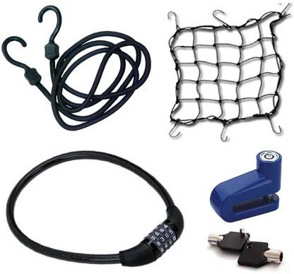Vheelocityin 1 Bungee Cord, 1 Bungee Net, 1 Digit Lock, 1 Disc Lock Combo