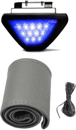Allure Auto 1 Car Steering Cover, Blue 12 LED Brake Light with Flasher For Nissan Teana Combo