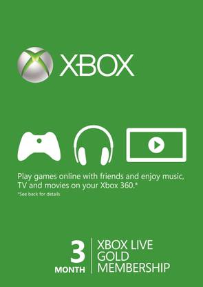 Xbox Live 3 Month Gold Membership Card