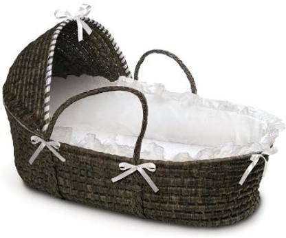 Badger Basket Moses Basket with Hood and Bedding Standard Bunk