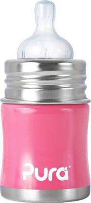 Pura Kiki Stainless Infant Bottle Stainless Steel With Natural Vent Nipple - 145 ml
