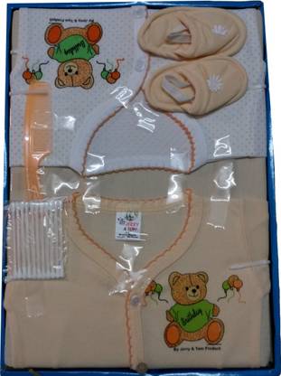 Jerry & Tom 7 Pcs Peach Baby Combo Gift Set