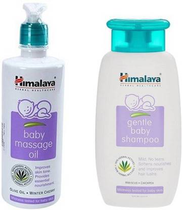Himalaya Herbals Baby Combo (Multicolor) baby massage oil (500ml) and Gentle Baby Shampoo (400ml)