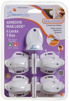 Dreambaby Adhesive Mag Lock 4 Lock 1 Key