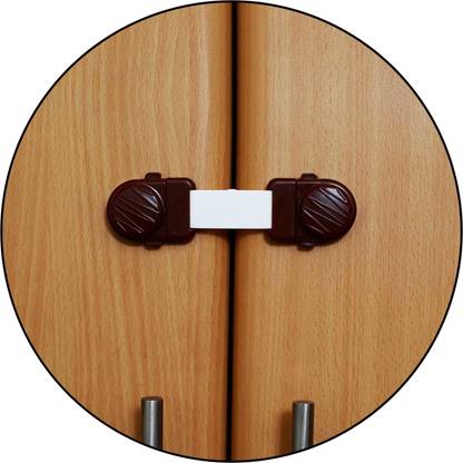 Safe-o-kid Flexible, 2-Side Open Dual Color Short Multi-Purpose Child Safety Lock (Pack of 12)