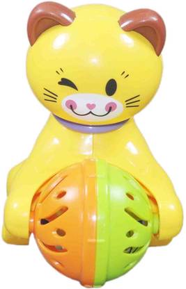 Babysid Collections Cat Movable Yellow High Quality Key Type (12cm X12cm) Rattle