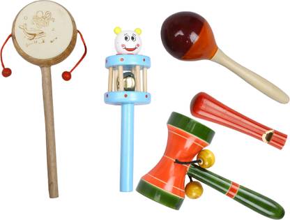 Kaatru Wooden Comboset Skyblue Tik Tik Rattle